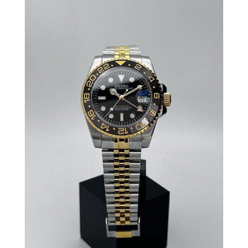 Custom Seiko Mod • 2-Tone Steel Gold Bruce Wayne GMT-Master II • 40mm